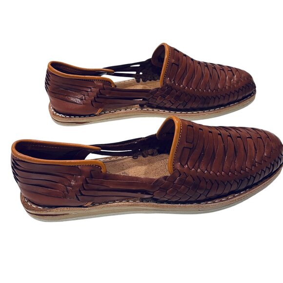 Mexican Men's Leather Closed Toe Huaraches, New, 9 - Picture 1 of 9